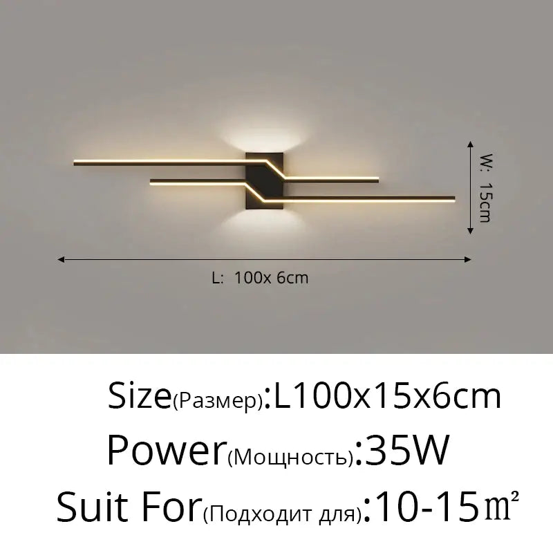Black LED Wall Lamp Sleek Modern Bedroom Style