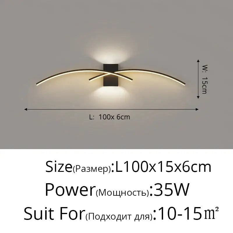 Black LED Wall Lamp Sleek Modern Bedroom Style