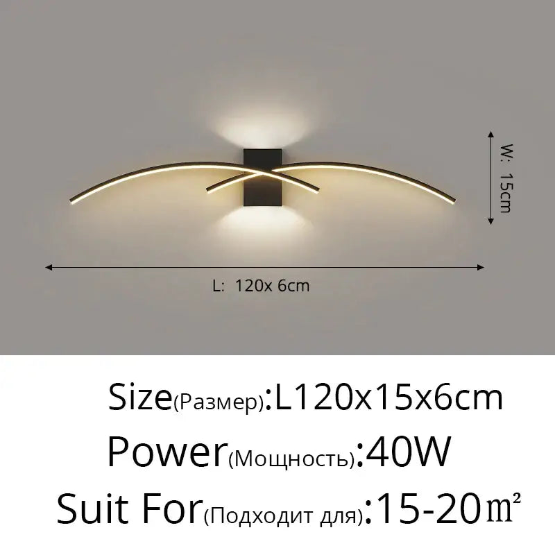 Black LED Wall Lamp Sleek Modern Bedroom Style