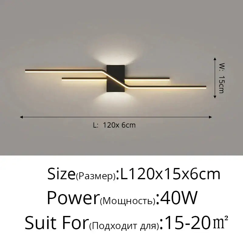 Black LED Wall Lamp Sleek Modern Bedroom Style
