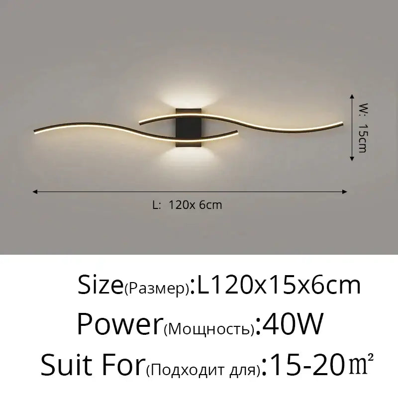 Black LED Wall Lamp Sleek Modern Bedroom Style