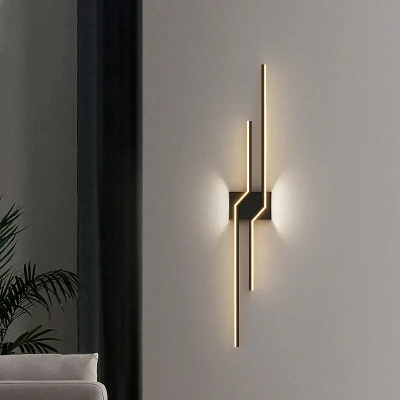 Black LED Wall Lamp Sleek Modern Bedroom Style