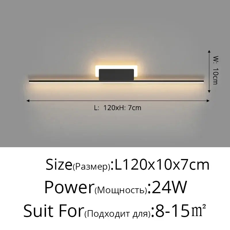 Black Modern LED Wall Lamp for Bedroom and Hallway