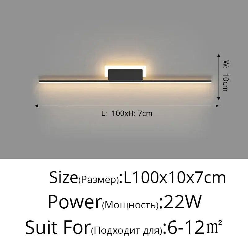 Black Modern LED Wall Lamp for Bedroom and Hallway