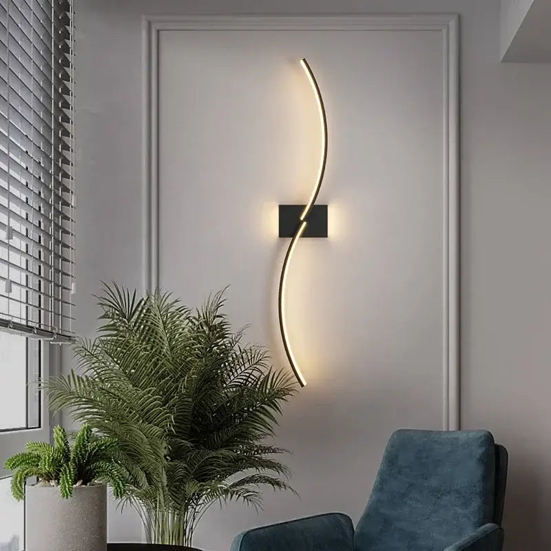 Black Modern LED Wall Lamp for Bedroom and Hallway