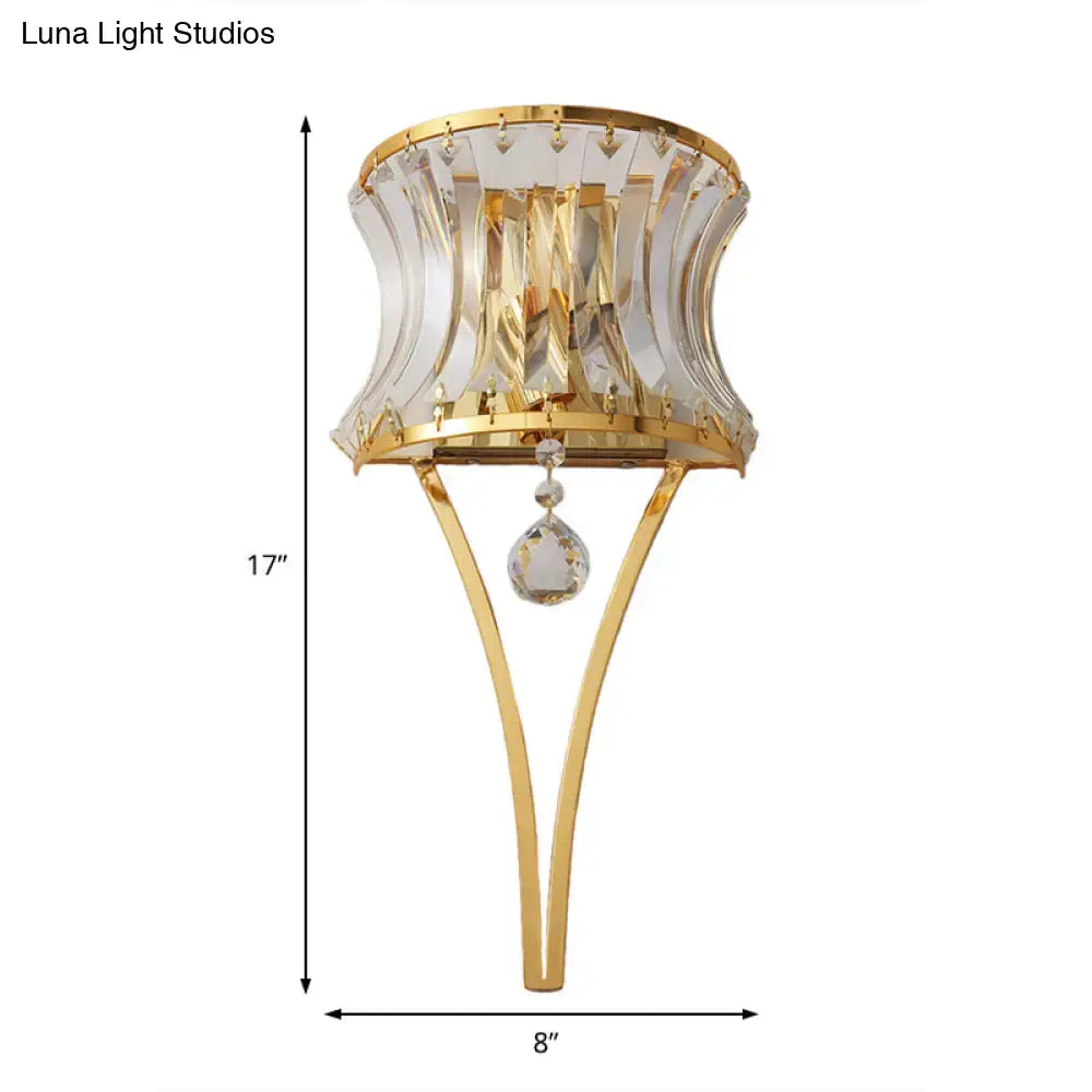 Gold Crystal Wall Light Vintage Prism Style
