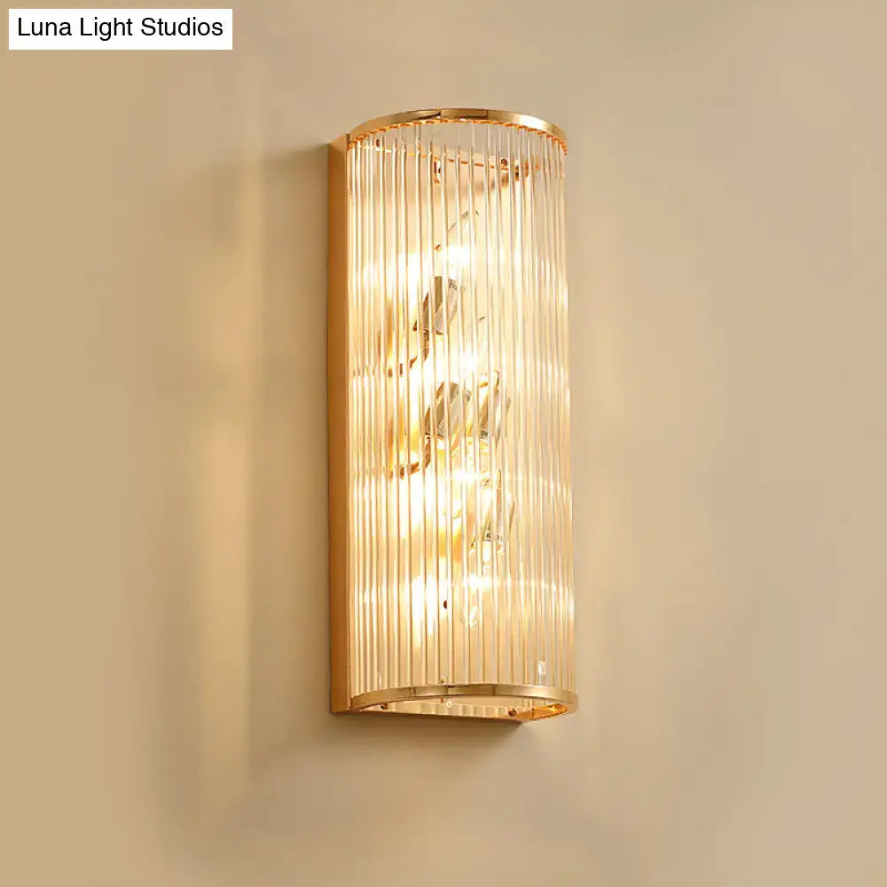 Gold Crystal Cylinder Wall Lamp