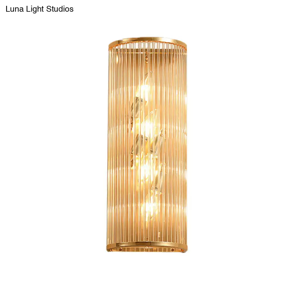 Gold Crystal Cylinder Wall Lamp