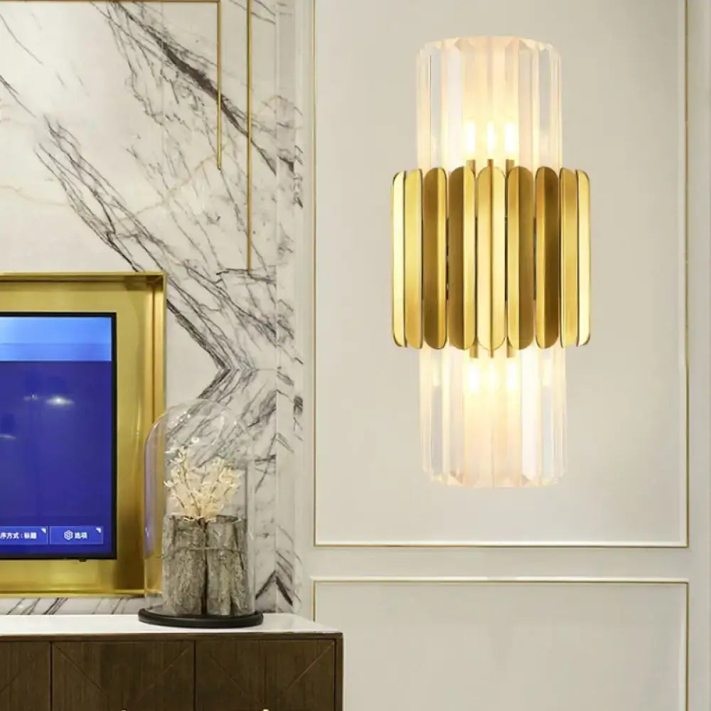 Gold Crystal Wall Mount Lamp
