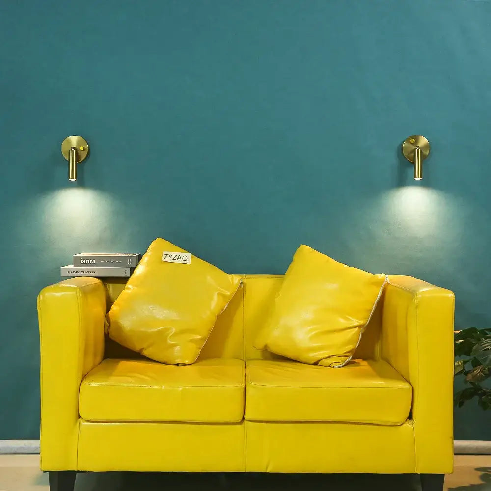 Gold LED Wall Lamp with Knob Switch Control