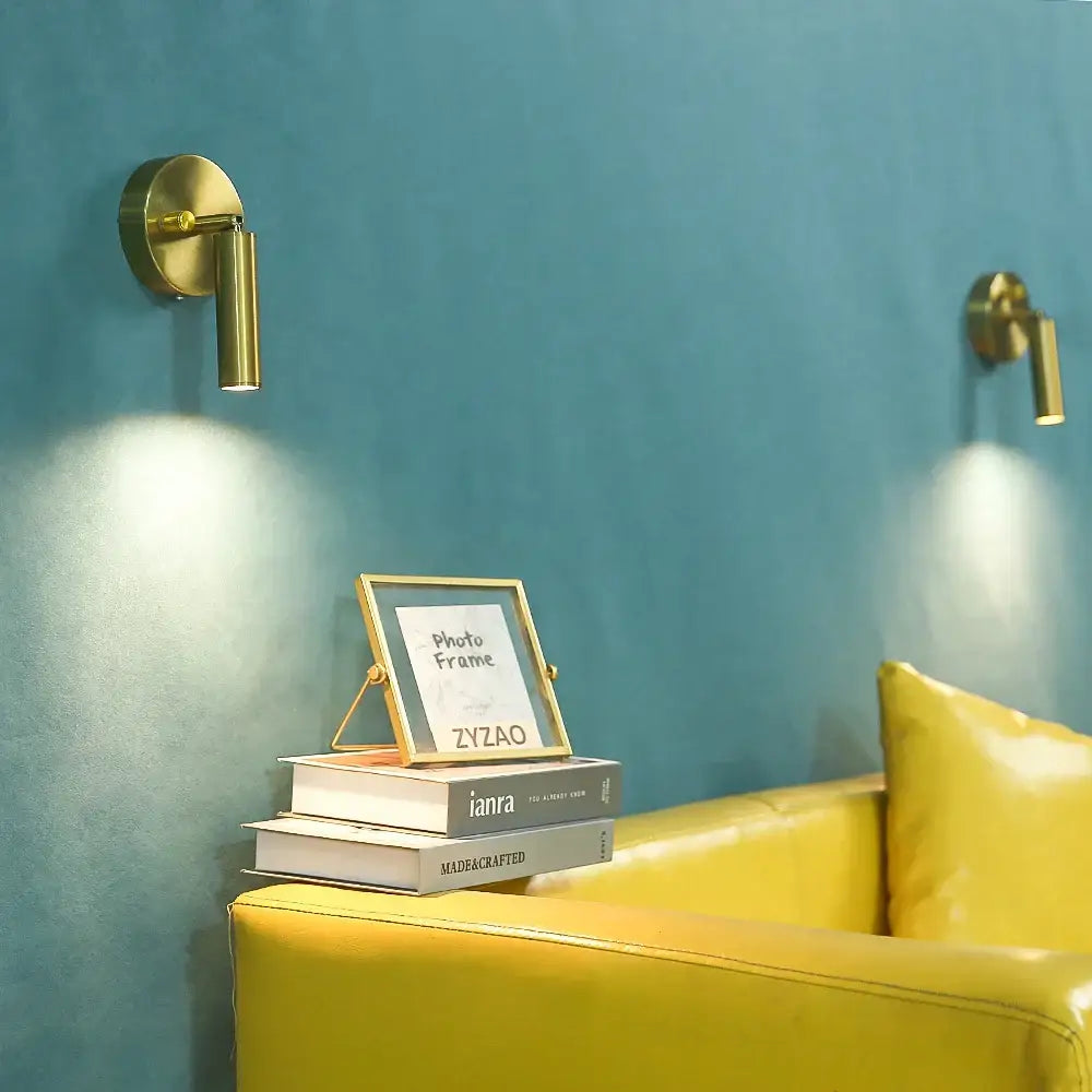 Gold LED Wall Lamp with Knob Switch Control