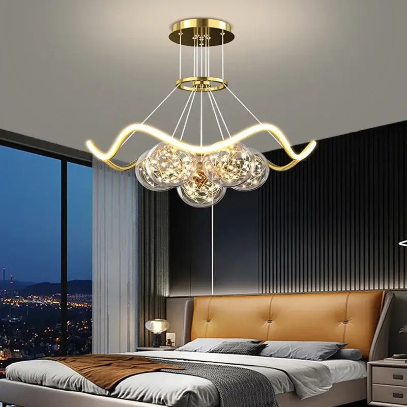 Gold Bubble LED Chandeliers