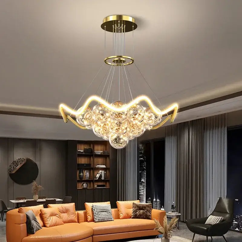 Gold Bubble LED Chandeliers