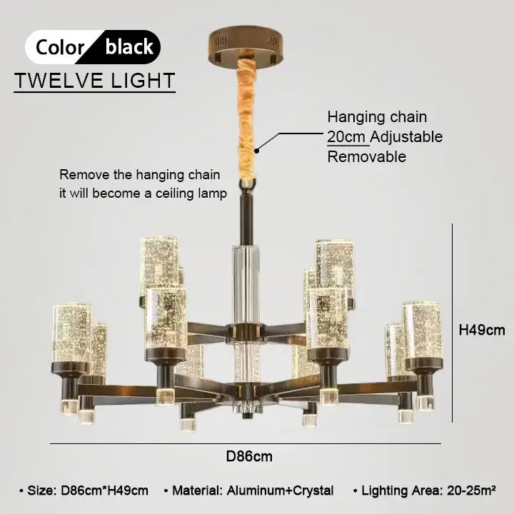 Gold Bubble Crystal Chandelier