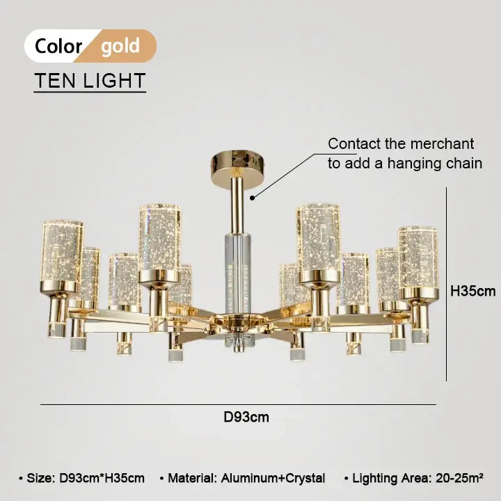 Gold Bubble Crystal Chandelier