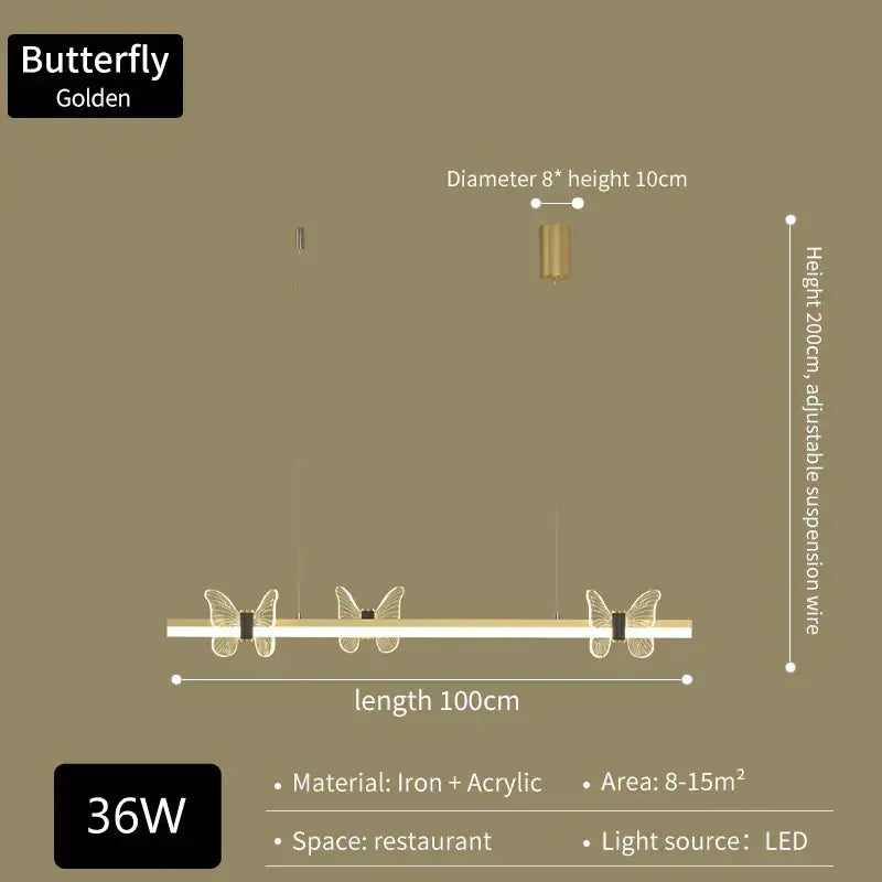 Gold Butterfly Flower Chandelier