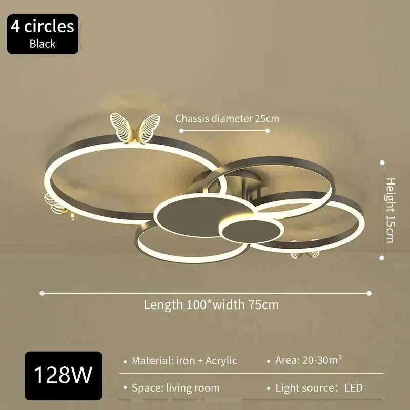 Gold Butterfly Round Lamp