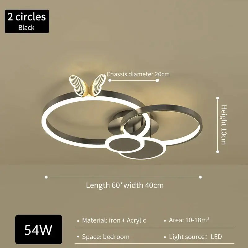 Gold Butterfly Round Lamp
