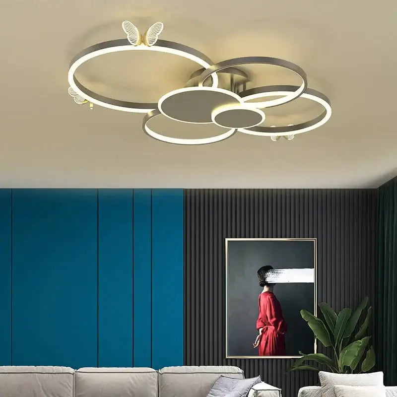 Gold Butterfly Round Lamp
