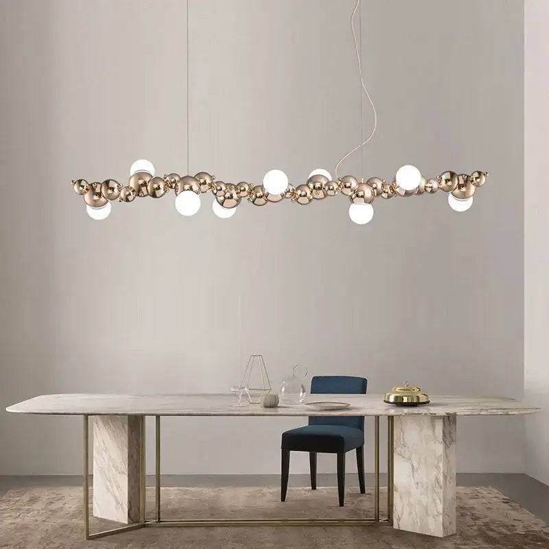 Gold Metal Caterpillar Pendant Light 9-Head