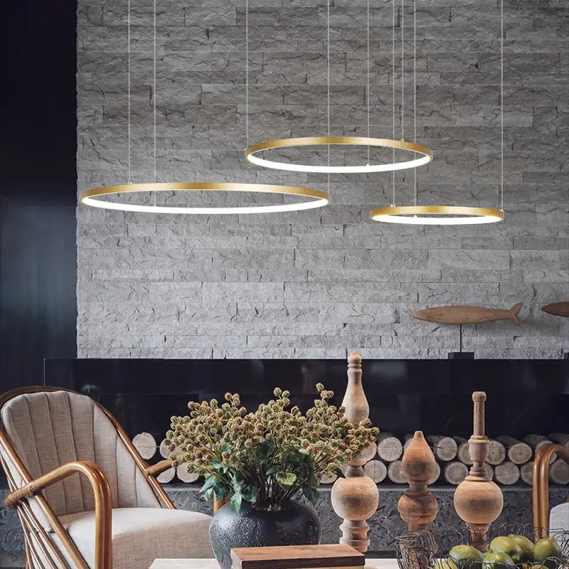 Gold Circular LED Chandelier