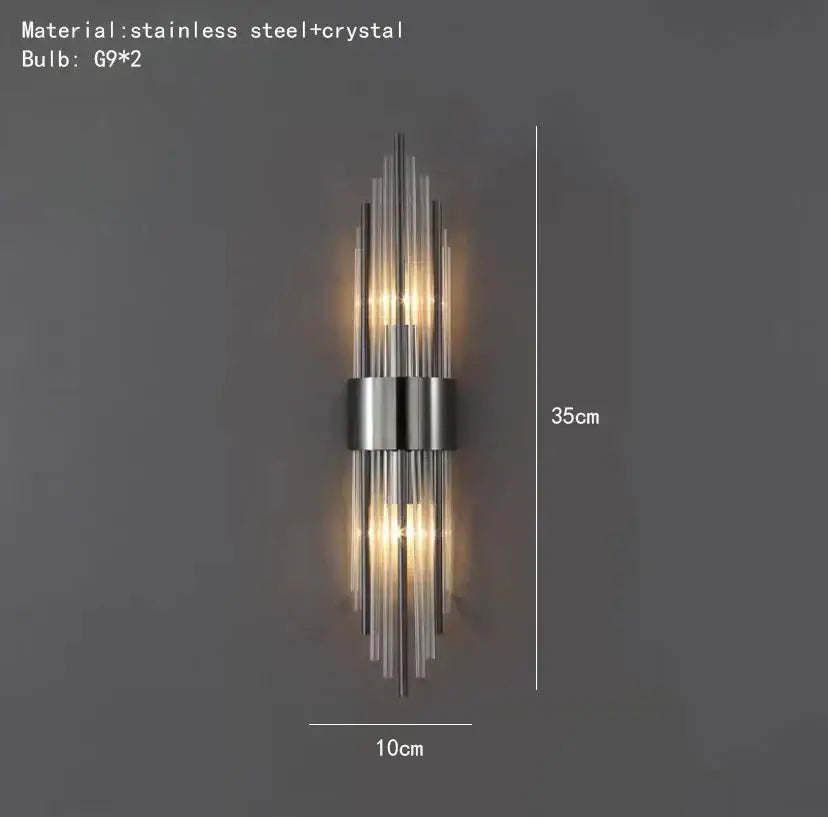 Gold Crystal Clear LED Wall Lamp