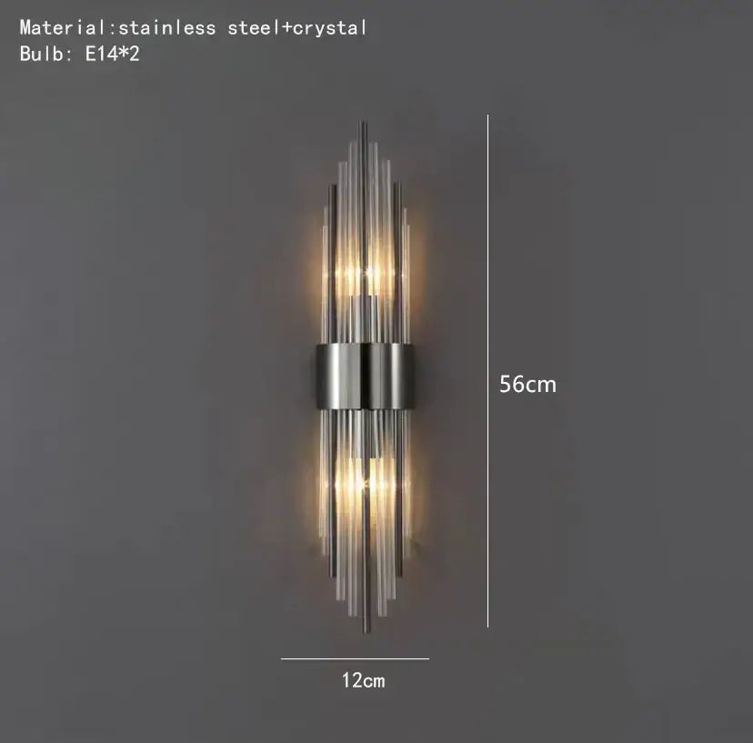Gold Crystal Clear LED Wall Lamp