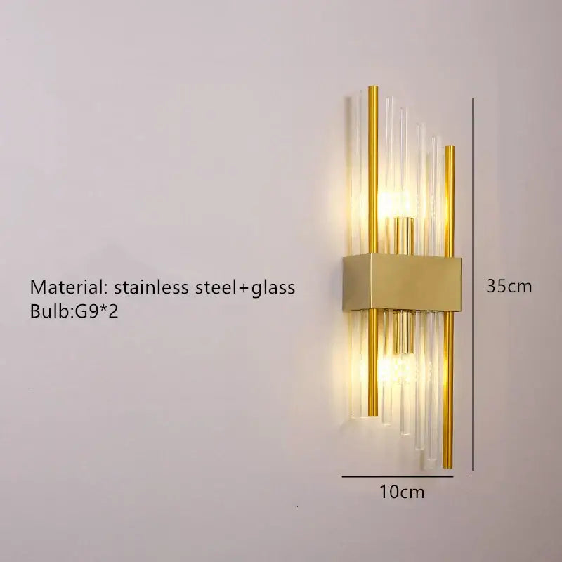 Gold Crystal Clear LED Wall Lamp