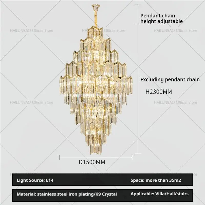 Gold Loft Crystal Chandelier