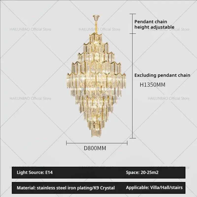 Gold Loft Crystal Chandelier