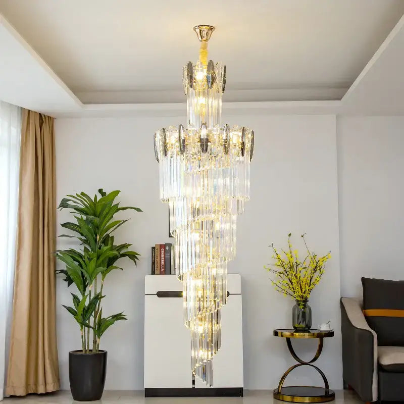 Gold Minimalist Crystal Chandelier