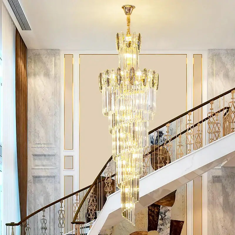 Gold Minimalist Crystal Chandelier