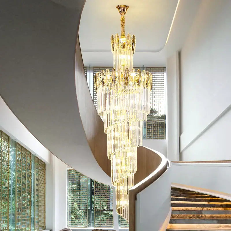 Gold Minimalist Crystal Chandelier