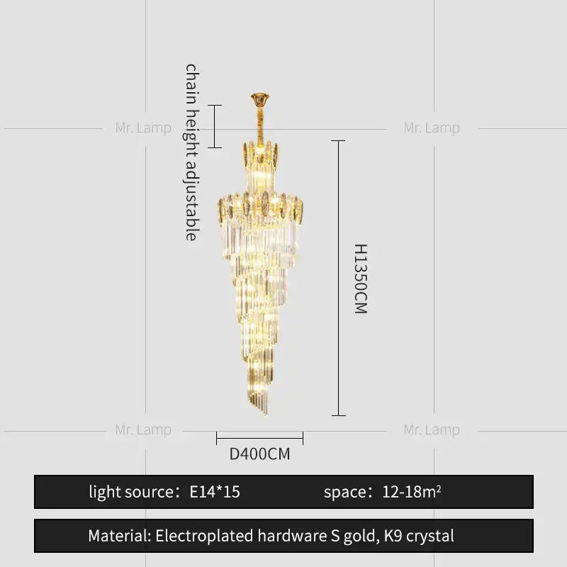 Gold Minimalist Crystal Chandelier