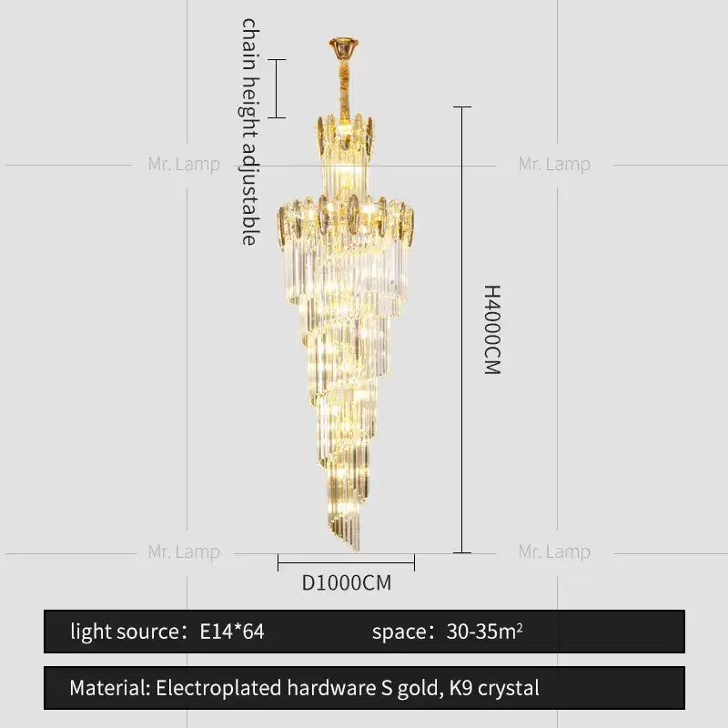 Gold Minimalist Crystal Chandelier