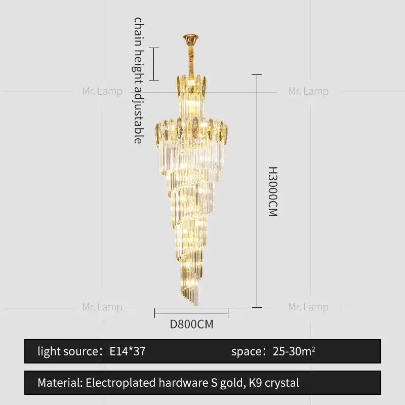 Gold Minimalist Crystal Chandelier
