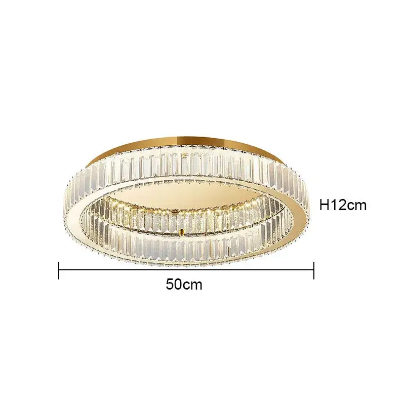 Gold Crystal Circle 60cm Chandelier