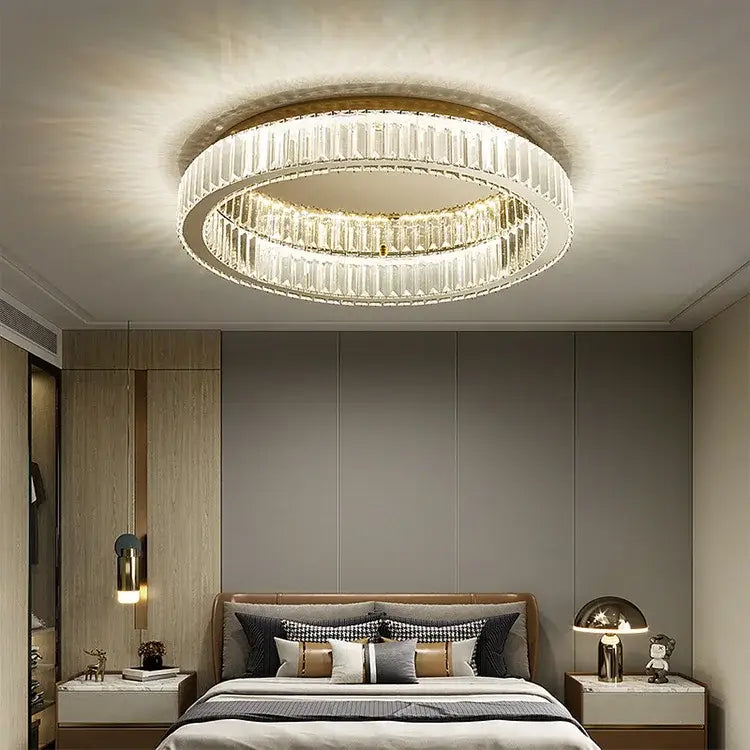 Gold Crystal Circle 60cm Chandelier