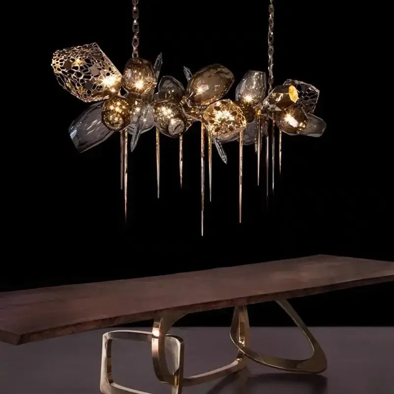 Gold Crystal Duplex Chandelier