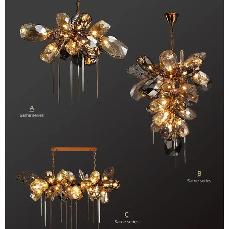 Gold Crystal Duplex Chandelier