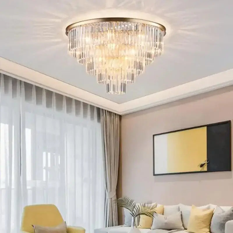 Gold Crystal Flush Light