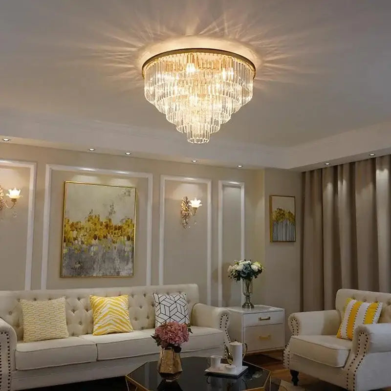 Gold Crystal Flush Light