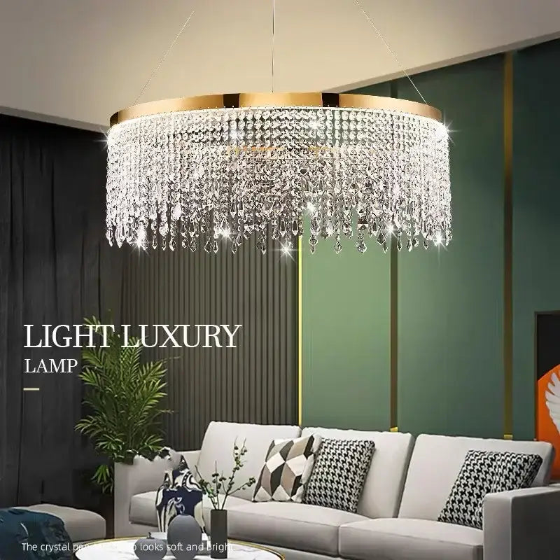 Crystal LED Dining Chandelier Adjustable Height