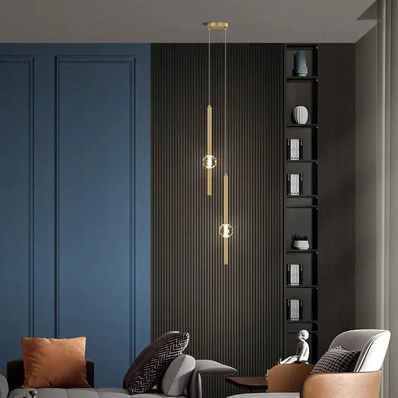 Gold Crystal Nordic Chandelier 1 or 2 Heads