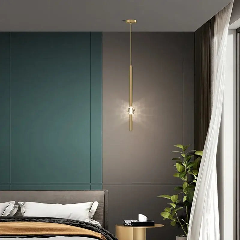 Gold Crystal Nordic Chandelier 1 or 2 Heads
