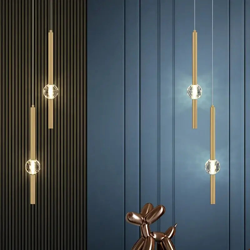 Gold Crystal Nordic Chandelier 1 or 2 Heads