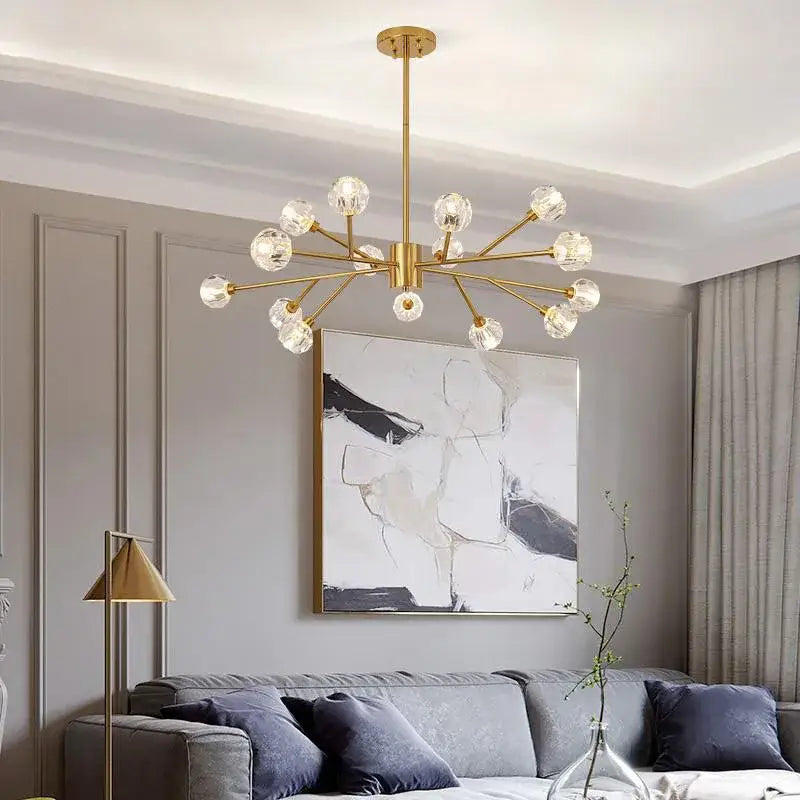Gold Nordic LED Chandelier Up To 18 Heads