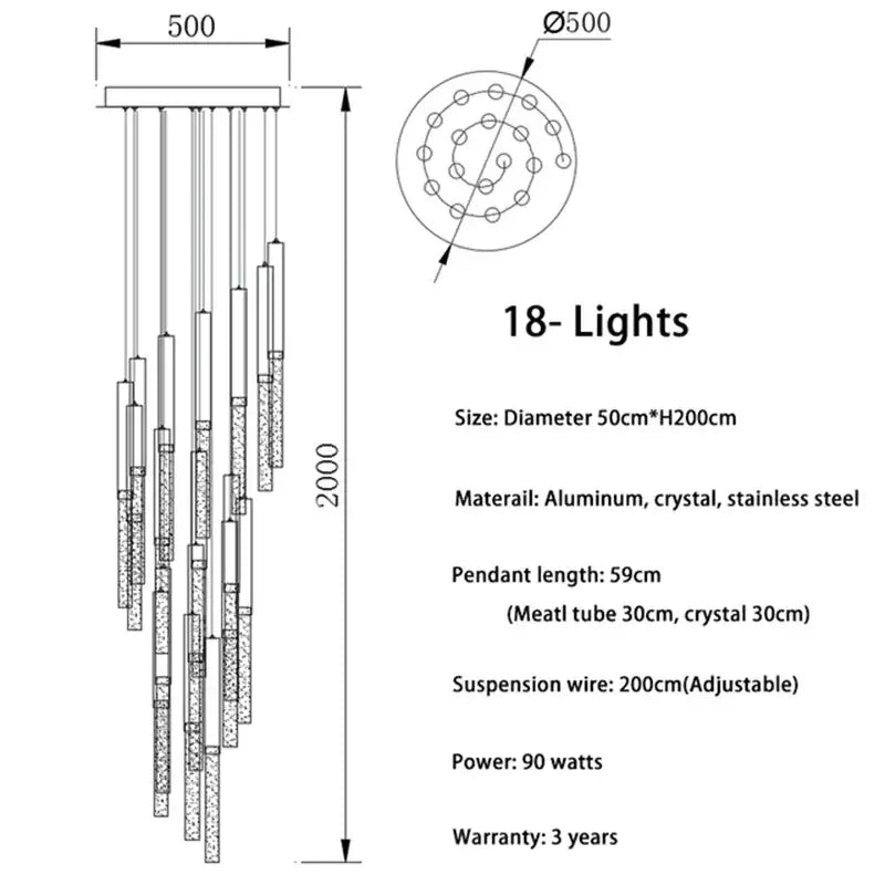 Gold Spiral LED 49-Light Living Room Chandelier