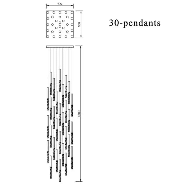 Gold Spiral LED 49-Light Living Room Chandelier