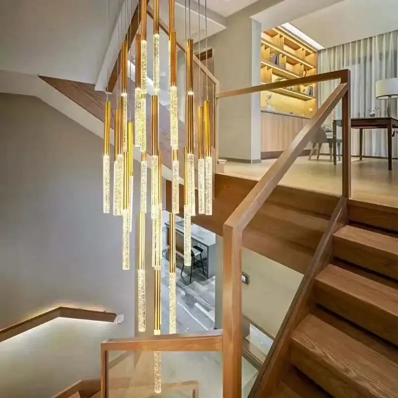 Gold Spiral LED 49-Light Living Room Chandelier